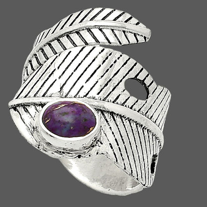 Adjustable Feather - Copper Purple Turquoise Ring size-8 R-1473 SDR237044