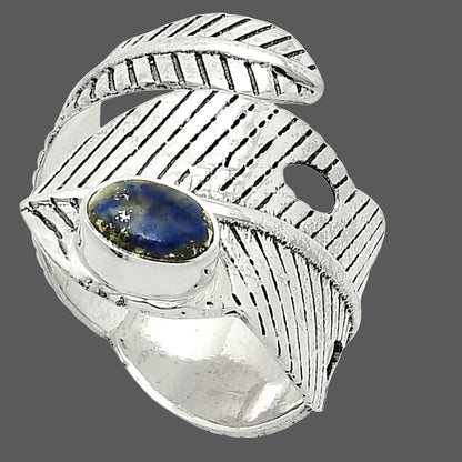 Adjustable Feather - Lapis Lazuli Ring size-8 R-1473 SDR237047