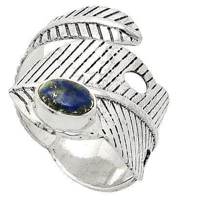 Adjustable Feather - Lapis Lazuli Ring size-8 R-1473 SDR237047