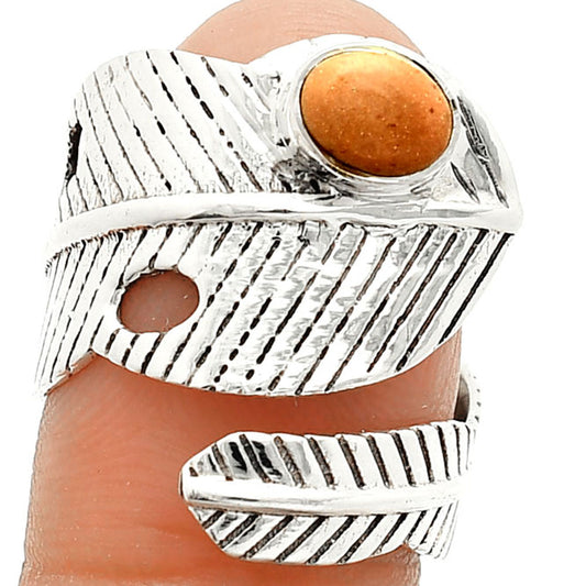 Adjustable Feather - Pink Tulip Quartz Ring size-7.5 R-1473 SDR237069