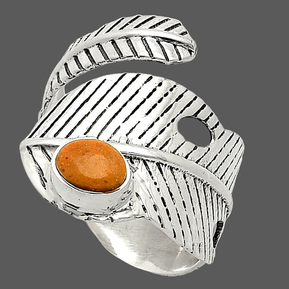 Adjustable Feather - Pink Tulip Quartz Ring size-7.5 R-1473 SDR237069