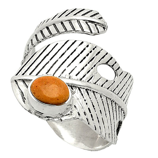 Adjustable Feather - Pink Tulip Quartz Ring size-7.5 R-1473 SDR237069