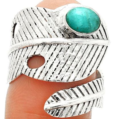 Adjustable Feather - Paraiba Amazonite Ring size-7.5 R-1473 SDR237087