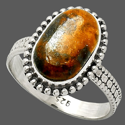 Natural Indian Blanket Jasper Ring size-8.5 R-1071 SDR237293