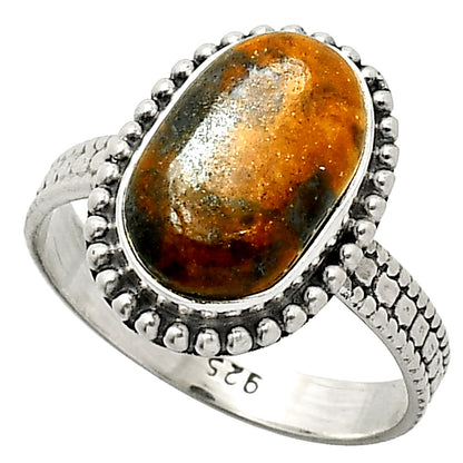 Natural Indian Blanket Jasper Ring size-8.5 R-1071 SDR237293