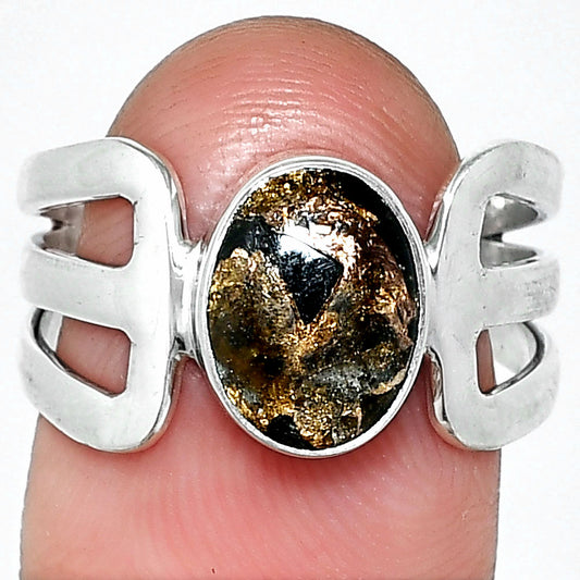 Shell In Black Turquoise - Arizona Ring size-8 R-1162 SDR237495
