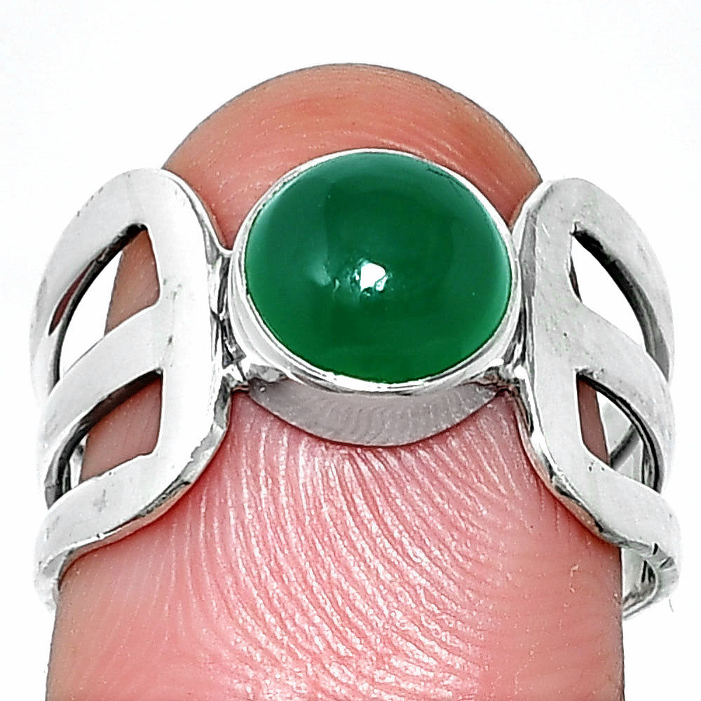 Natural Green Onyx Ring size-7.5 R-1162 SDR237536