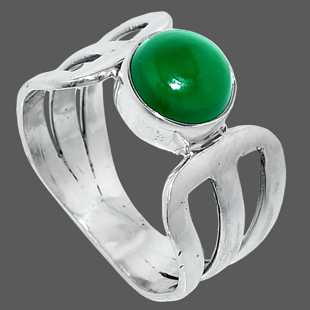Natural Green Onyx Ring size-7.5 R-1162 SDR237536