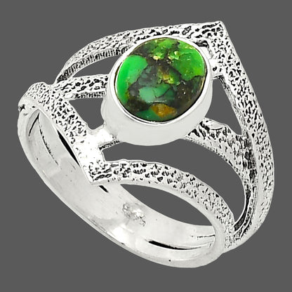 Natural Green Matrix Turquoise Ring size-8 R-1471 SDR237970