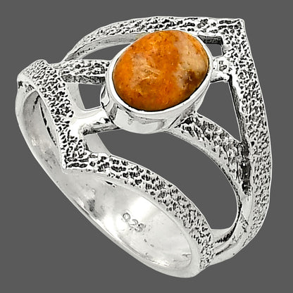 Natural Coral Jasper Ring size-7 R-1471 SDR237982