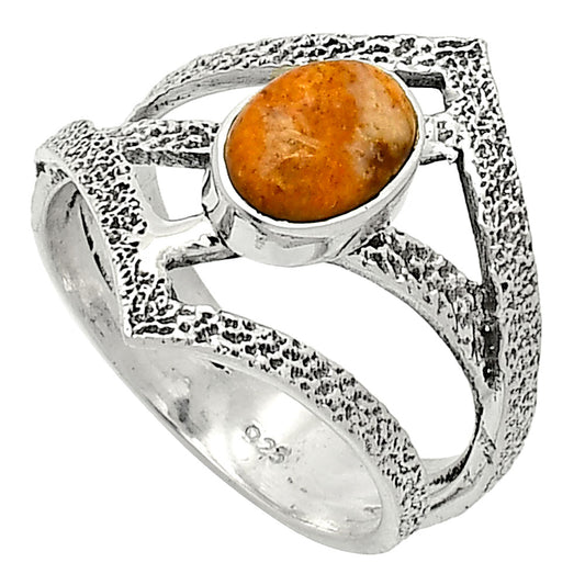 Natural Coral Jasper Ring size-7 R-1471 SDR237982