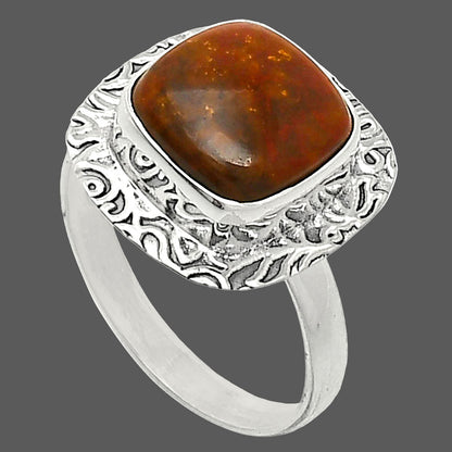 Natural Red Moss Agate Ring size-8.5 R-1649 SDR238033
