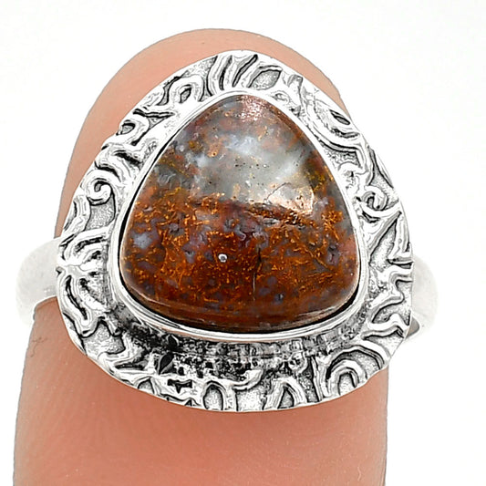 Natural Red Moss Agate Ring size-8 R-1649 SDR238074