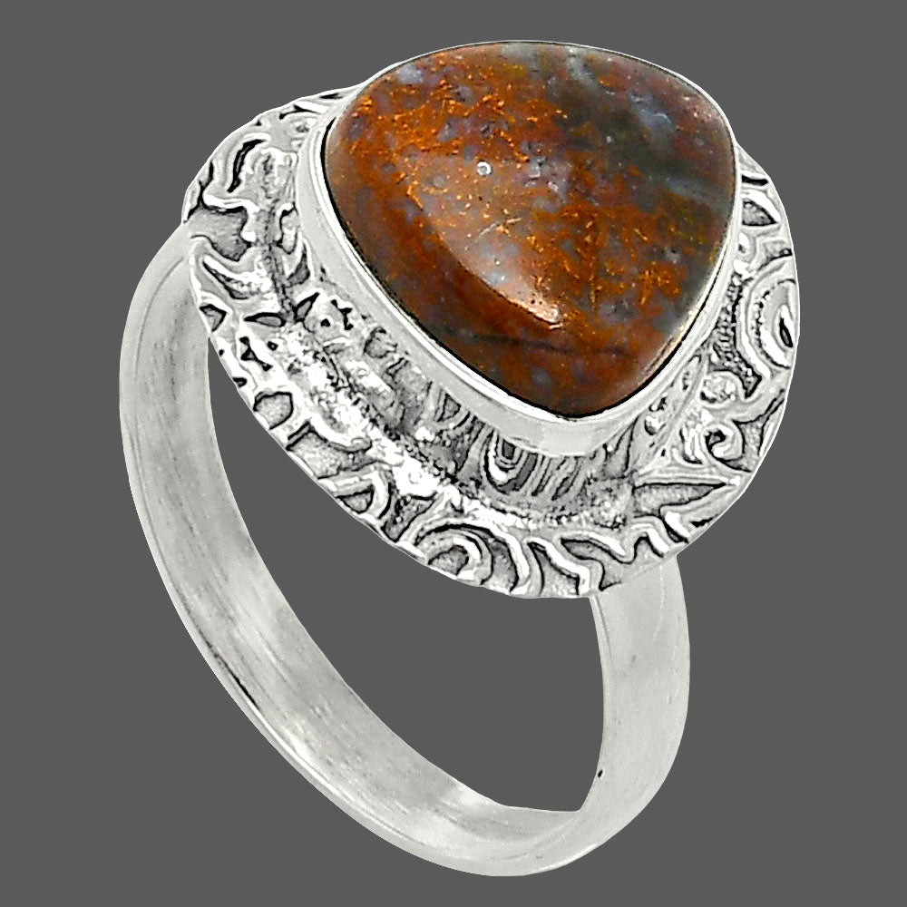 Natural Red Moss Agate Ring size-8 R-1649 SDR238074
