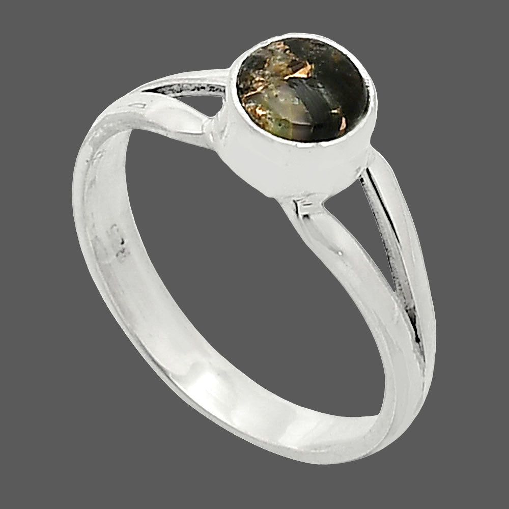 Shell In Black Turquoise - Arizona Ring size-8 R-1505 SDR238301