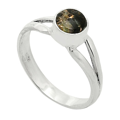 Shell In Black Turquoise - Arizona Ring size-8 R-1505 SDR238301