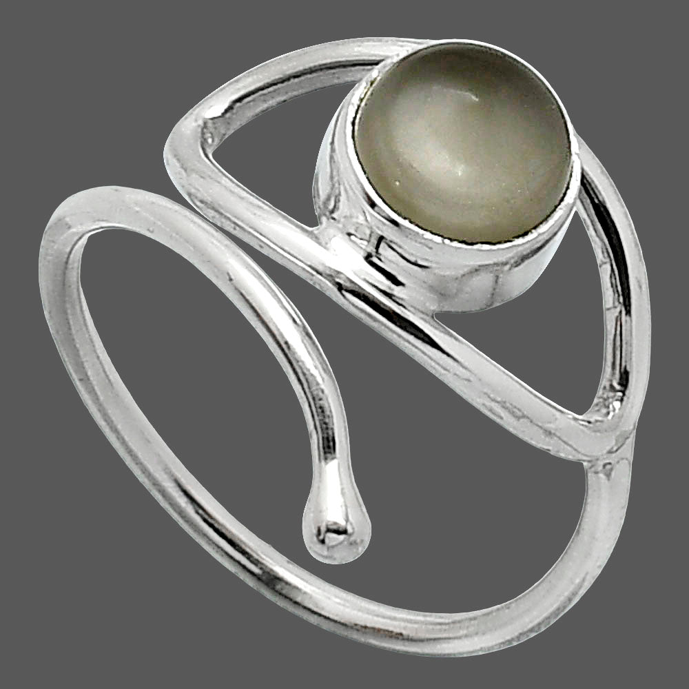Eye - Natural Gray Moonstone Ring size-8.5 R-1254 SDR238418
