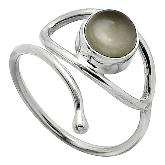 Eye - Natural Gray Moonstone Ring size-8.5 R-1254 SDR238418