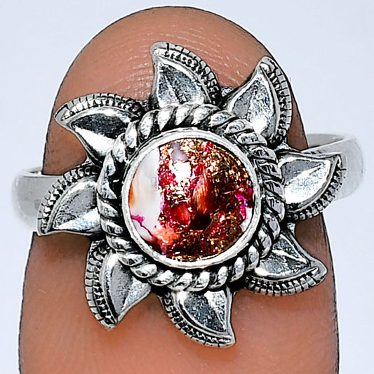 Sun - Kingman Pink Dahlia Turquoise Ring size-7 R-1617 SDR238535