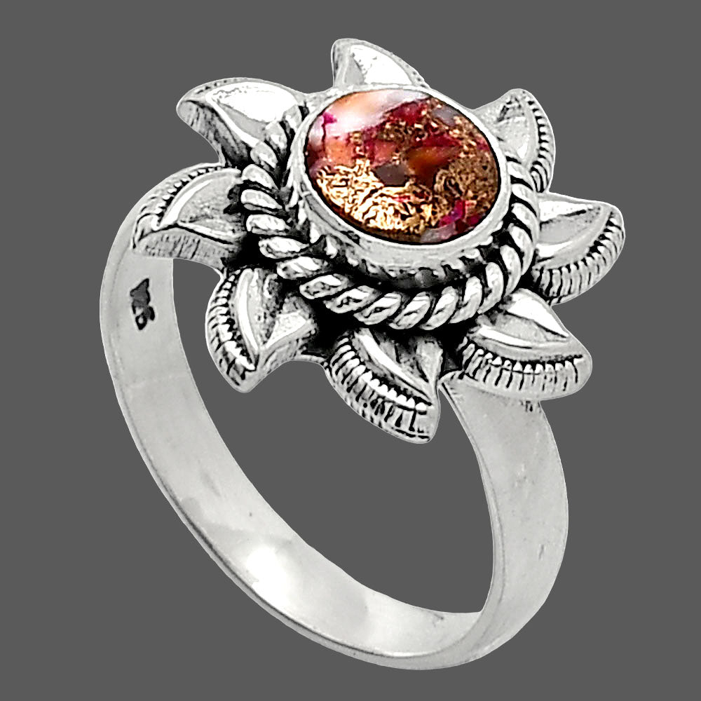 Sun - Kingman Pink Dahlia Turquoise Ring size-7 R-1617 SDR238535