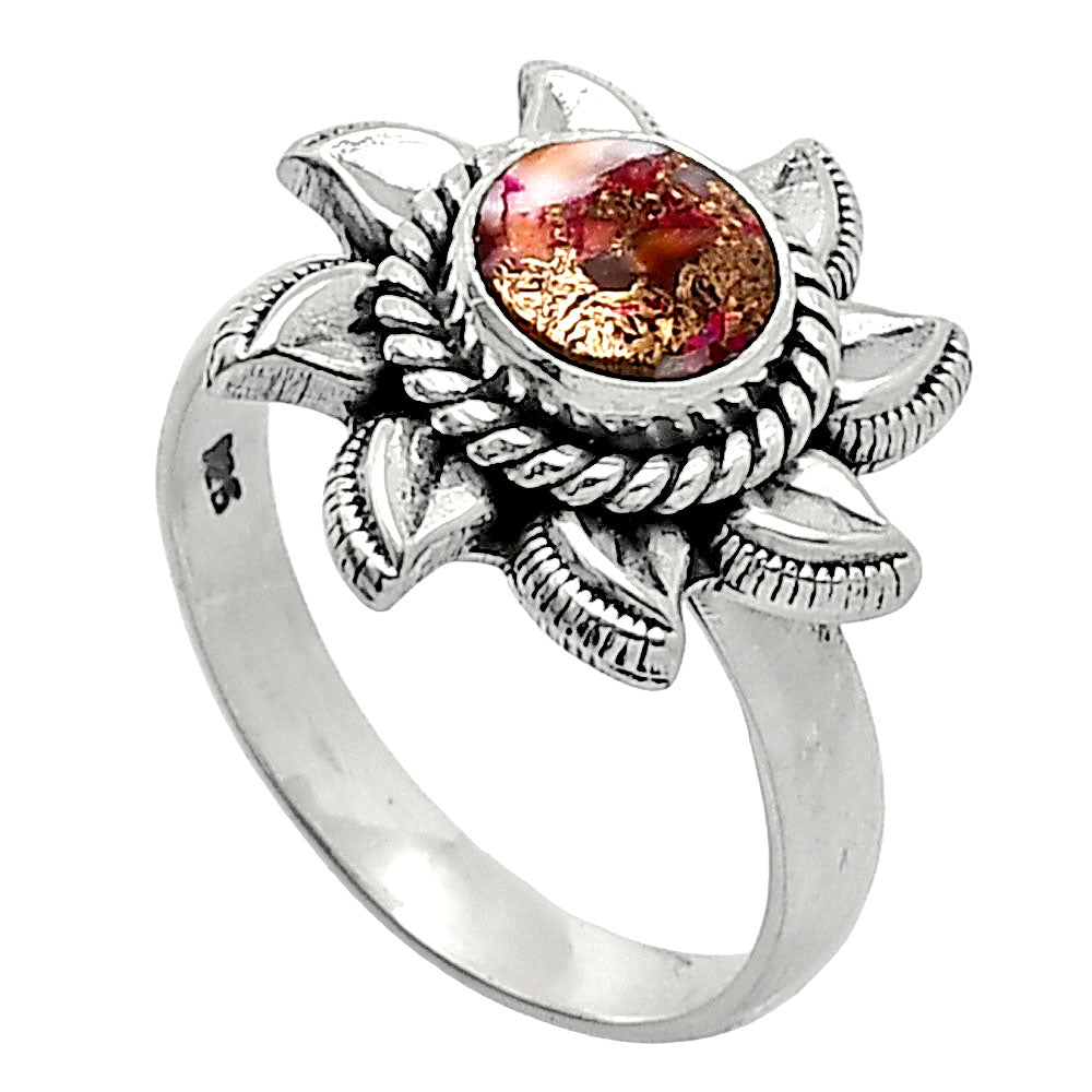 Sun - Kingman Pink Dahlia Turquoise Ring size-7 R-1617 SDR238535