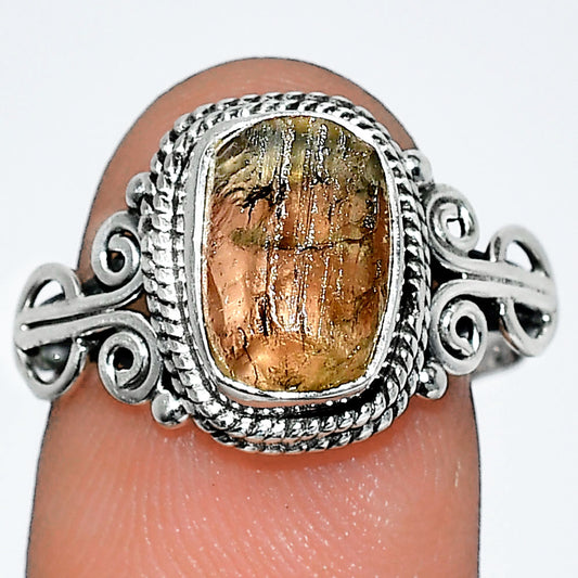 Natural Yellow Scapolite Rough Ring size-8.5 R-1345 SDR238603