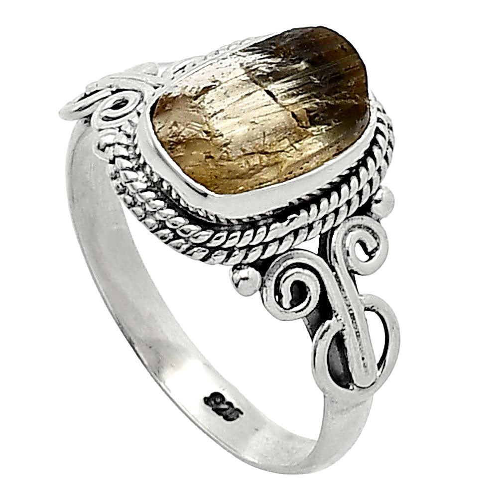 Natural Yellow Scapolite Rough Ring size-8.5 R-1345 SDR238603