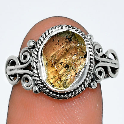 Natural Yellow Scapolite Rough Ring size-7 R-1345 SDR238609