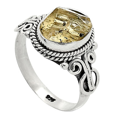 Natural Yellow Scapolite Rough Ring size-7 R-1345 SDR238609