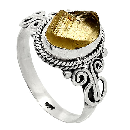 Natural Yellow Scapolite Rough Ring size-8 R-1345 SDR238615