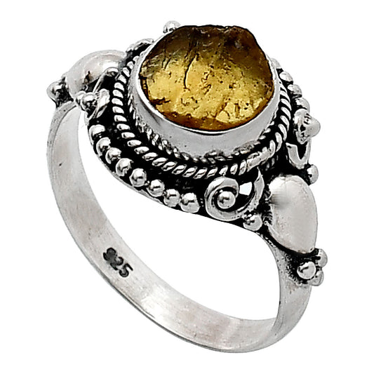 Natural Yellow Scapolite Rough Ring size-6.5 R-1291 SDR238709