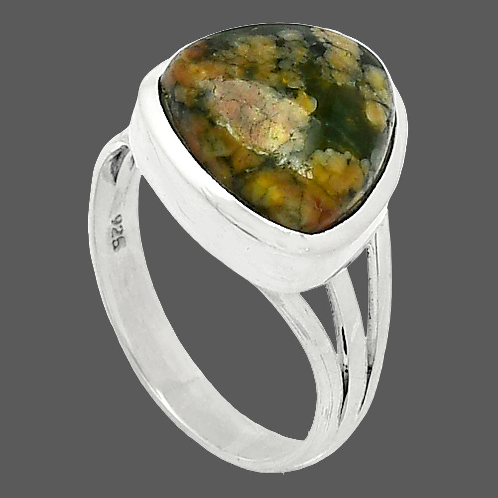 Natural Rhyolite - Rainforest Jasper Ring size-7 R-1006 SDR239212