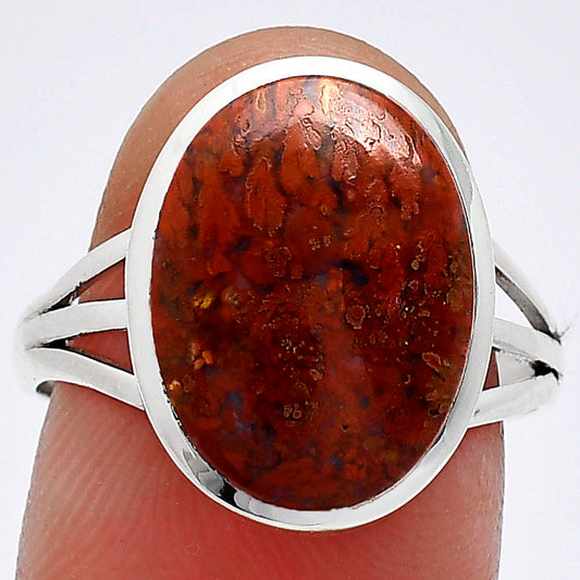 Natural Red Moss Agate Ring size-8 R-1006 SDR239218