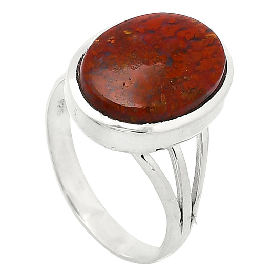 Natural Red Moss Agate Ring size-8 R-1006 SDR239218