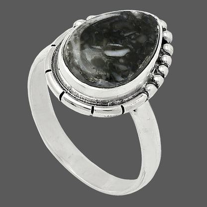 Natural Mexican Cabbing Fossil Ring size-8 R-1151 SDR239468