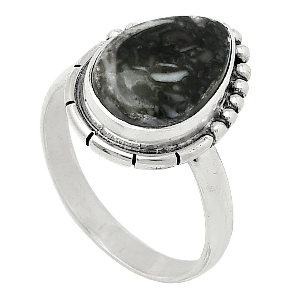 Natural Mexican Cabbing Fossil Ring size-8 R-1151 SDR239468