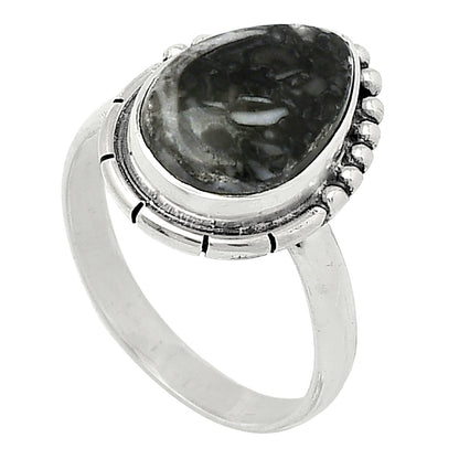 Natural Mexican Cabbing Fossil Ring size-8 R-1151 SDR239468