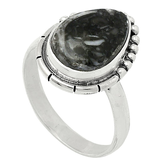 Natural Mexican Cabbing Fossil Ring size-8 R-1151 SDR239468