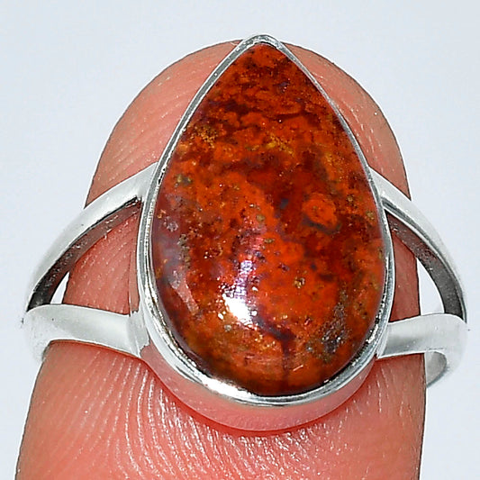 Natural Red Moss Agate Ring size-7 R-1002 SDR239935