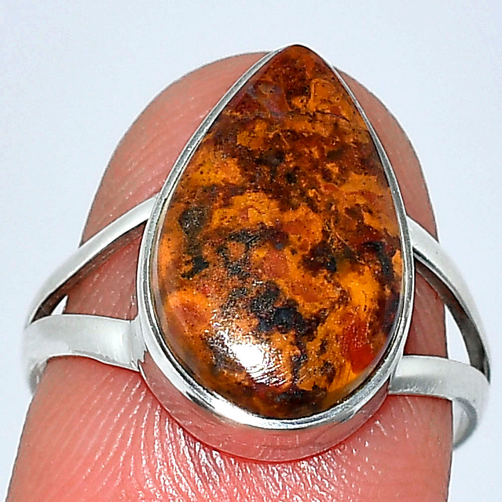 Natural Red Moss Agate Ring size-7 R-1002 SDR239943