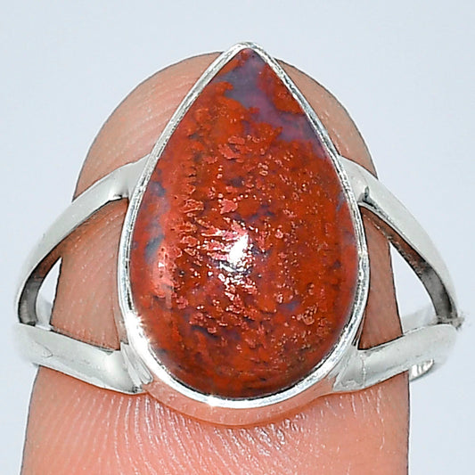 Natural Red Moss Agate Ring size-8 R-1002 SDR240073