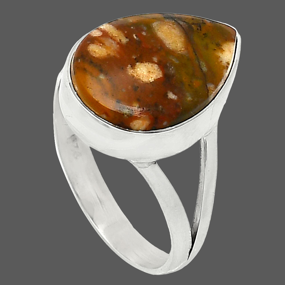 Natural Rocky Butte Picture Jasper Ring size-7 R-1002 SDR240075