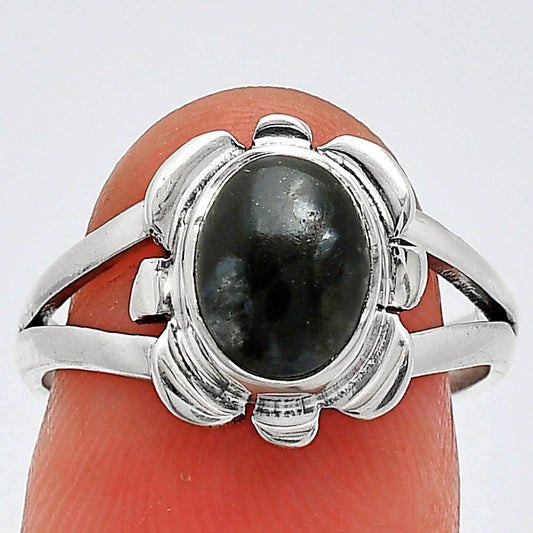 Llanite Blue Opal Crystal Sphere Ring size-7.5 R-1342 SDR240148