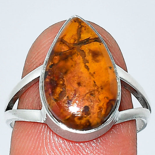 Natural Red Moss Agate Ring size-8 R-1002 SDR240183