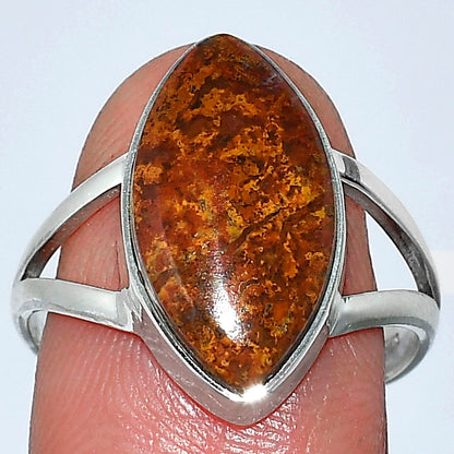 Natural Red Moss Agate Ring size-8.5 R-1002 SDR240187