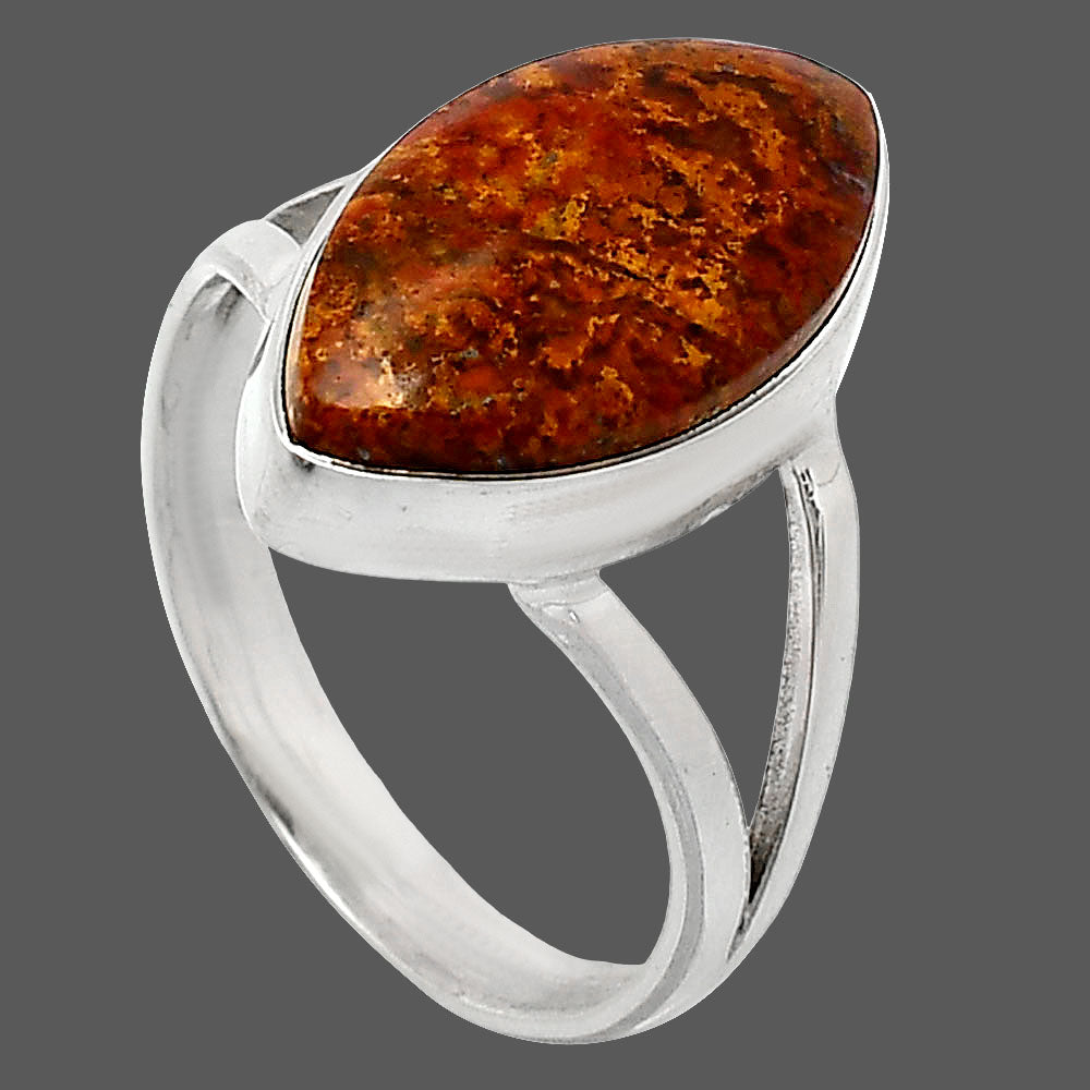 Natural Red Moss Agate Ring size-8.5 R-1002 SDR240187