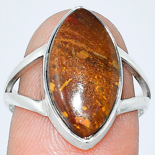 Natural Red Moss Agate Ring size-7.5 R-1002 SDR240213