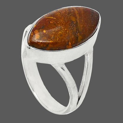 Natural Red Moss Agate Ring size-7.5 R-1002 SDR240213