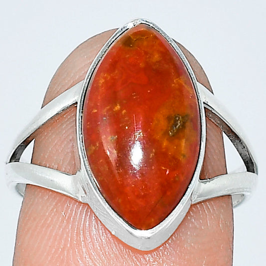 Natural Red Moss Agate Ring size-8 R-1002 SDR240240