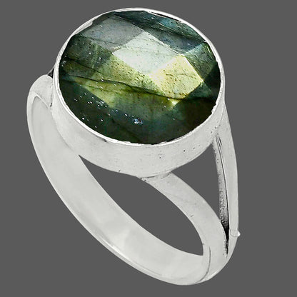 Spectrolite Labradorite Checker Ring size-7.5 R-1002 SDR240395